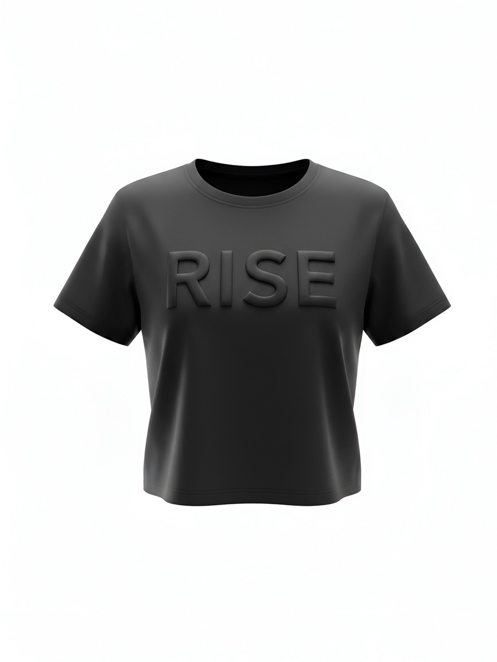 Athleta Women’s Black RISE Cropped Tee with Shiny Lettering - XS, New - Picture 1 of 4